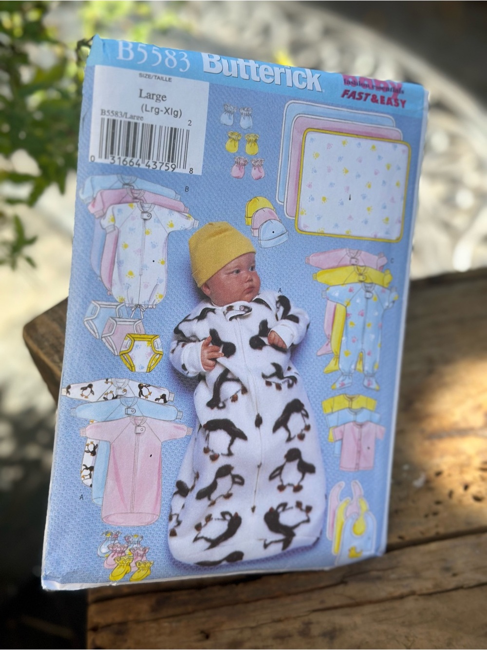 Butterick B5583 Baby Sewing Pattern L and XL Bunting Jumpsuit Layette